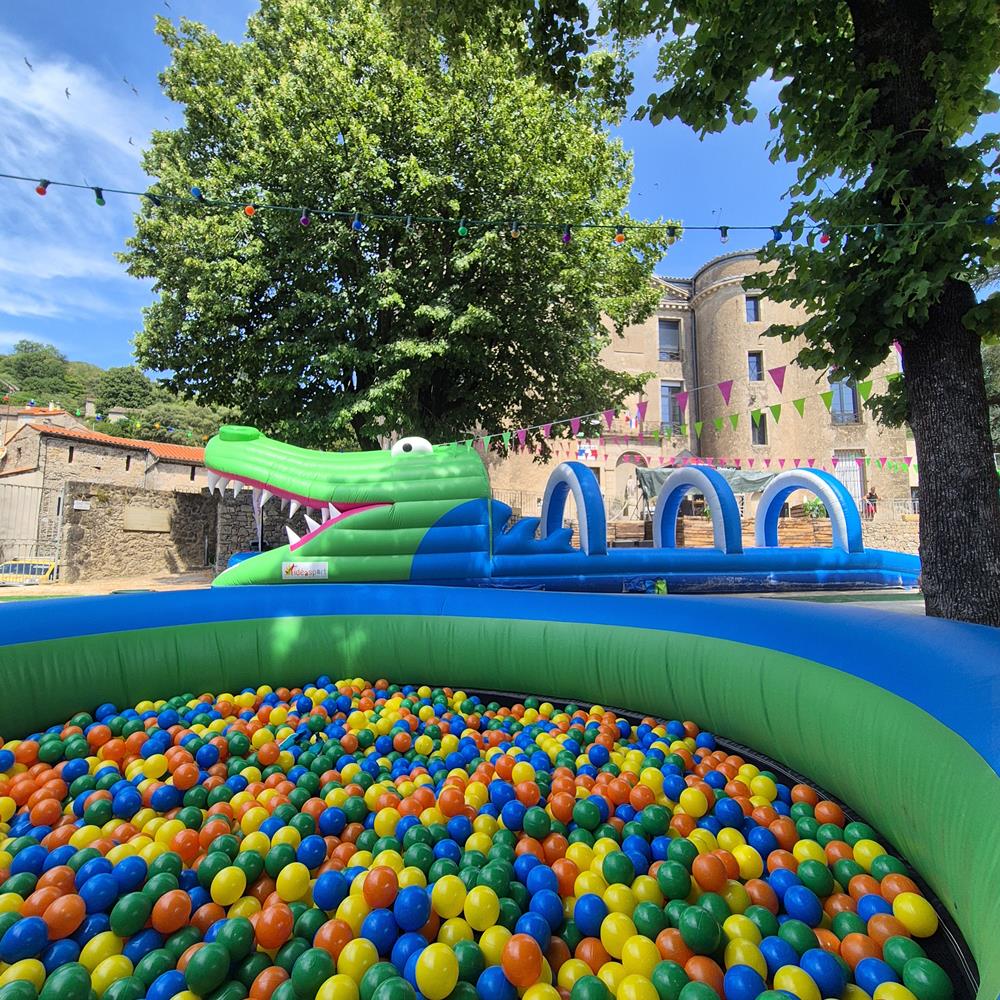 Photo Installation de la piscine à balles pour un comité des fêtes près d'Alès (30)